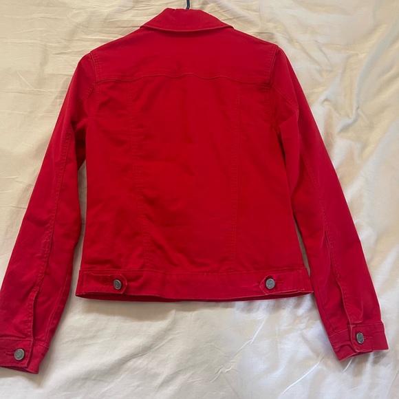 KUT Jean jacket in poppy. Like new. Super fun! - Picture 7 of 9